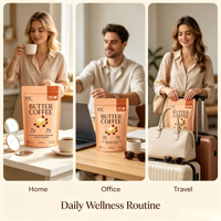 Café au beurre de qualité, 25g de protéines, 10g de collagène, 20 portions, marque privée, OEM, ODM, prix d'usine, vente en gros