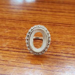 Plata de Ley 925 auténtica, 8x10mm, ajuste de bisel, diseño de cuentas, anillo de compromiso de montaje semi, chapado en oro de 14K, hecho a mano, personalizado para mujer - Product Image 4