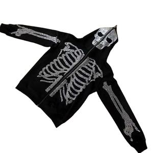 Diseño superior Venta al por mayor Oversize Distressed Vintage Full Face Hoodie con cremallera Diseño personalizado Puff Print Hoodies y sudaderas - Product Image 1