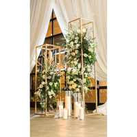 Support à fleurs en métal doré pour centres de table de mariage Support à fleurs au design antique pour décoration d'arrangement floral