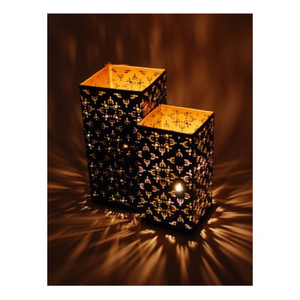 Grand bougeoir décoratif en métal robuste et élégant, parfait pour une utilisation votive et chauffe-cire et un éclairage domestique élégant - Product Image 5