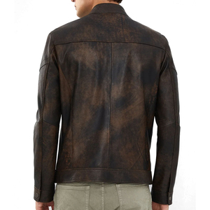 Veste en cuir pour homme, coupe ajustée, élégante, confortable, prix bas, nouvelle arrivée, prix de gros, haute qualité, design OEM. - Product Image 4