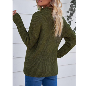 Suéter de Punto Casual para Mujer, de Manga Larga, Cuello Alto con Media Cremallera, Transpirable, de Secado Rápido, Holgado, para Invierno - Product Image 2