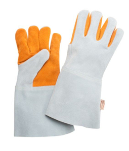 Nouvelle arrivée Gants de soudage bon marché pour soudeurs Logo personnalisé en cuir de vachette rouge fendu avec fonction d'écran tactile antidérapant Vente à chaud - Product Image 4