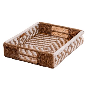 Modern Look Handcrafted Jute Serving <b>Tray</b> Hotel Restaurant <b>Tray</b> Decoration Round Elegant For Home Hotel <b>Kitchen</b> Serving Usage - Product Image 1