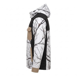 Chaqueta Cortavientos de Camuflaje para Caza en Nieve, con Capucha, de Poliéster con Textura de Piel de Durazno y Parche Bordado - Product Image 5