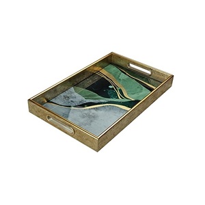 Plateau de service rectangulaire en marbre, vaisselle, table, fête, pour la maison, l'hôtel, le restaurant, ustensiles de cuisine, utilisation de table de service en marbre - Product Image 3