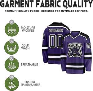 Camiseta personalizada de hockey sobre hielo, uniforme sublimado de manga larga de secado rápido para hombres, proveedor de ropa deportiva de equipo OEM 2025 - Product Image 3