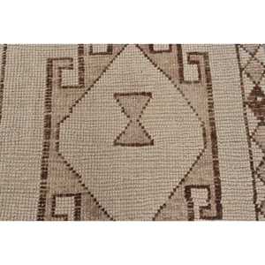 พรมวินเทจสไตล์ตุรกี, พรมรันเนอร์ขนาด 2.3x10.3 ฟุต, พรมลายเฮอร์กีสีน้ำตาลแบบนามธรรม - Product Image 5