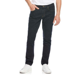 Pantaloni in denim casual da uomo Perry Ellis a vita alta, ricamati e lavati, stile dritto, blu, taglia 38X32, per la stagione invernale - Product Image 1