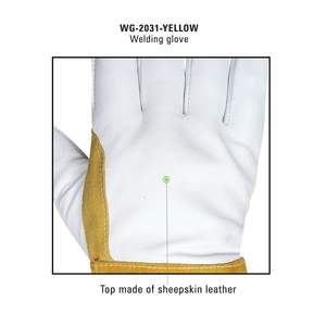 Gants de soudage de sécurité de haute qualité à bas prix fabriqués en usine, en cuir de vachette, personnalisables, unisexes, FIRST FITNESS - Product Image 3
