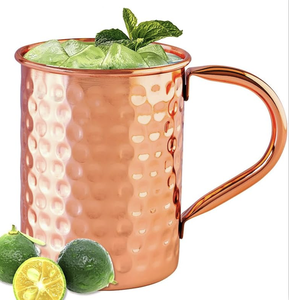 Divris Copper Moscow Mule <b>Mug</b> Handcrafted Hammered Finish Welded Handle <b>Vintage</b> Design Large Capacity Food Contact Safe - Product Image 6