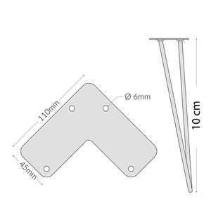 Pieds de table/banc en fer thermolaqué style industriel 10 cm, épaisseur 10 mm CHB68031 - Product Image 5