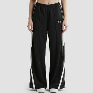 Pantalon Monostrike pour femme, respirant, décontracté, coupe crayon à jambe large, taille haute ou mi-haute, couleur délavée, taille XL - Noir pour l'automne - Product Image 1