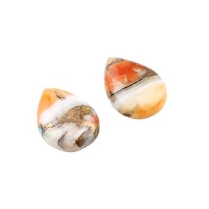 Pierres précieuses en vrac de quartz d'huître épineuse naturelle 12x16mm en forme de poire lisse Briolette cuivre turquoise paume pour la fabrication de bijoux - Product Image 1