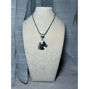Colgante de Plata de Ley Hecho por Artesanos Navajo con Patrón de Mariposa Turquesa y Números, Chapado en Rodio, Joyería Religiosa - Product Image 6