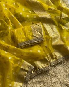 Vêtements de fête de qualité supérieure Organza Silk Saree Collection Vêtements de fête élégants Vêtements indiens et pakistanais disponibles au tarif de gros - Product Image 3