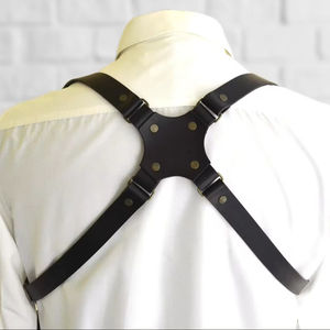 Harnais en cuir véritable pour marié et homme pour mariage ou Attire-MHS-0033 de gentleman - Product Image 1