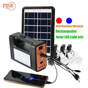 Fabrik preis Solar LED-Licht-Kits Solar Power System Generator mit Power Bank und Taschenlampe Home Storage Energy System