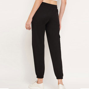 Pantalon décontracté en coton à quantité minimale de commande basse pour femmes, taille haute, vêtements d'extérieur droits pour femmes - Product Image 3
