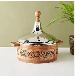 Réchauffeur de nourriture décoratif de couvercle fait main poli brillant de pot arabe de haute qualité - Product Image 3