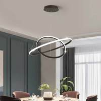 Décoration d'intérieur, lampe moderne, salon, hôtel, luminaire suspendu circulaire, design à 3 anneaux, acrylique doré, lustre rond LED de luxe