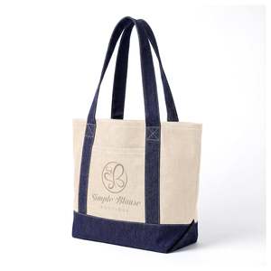 Bolso de Mezclilla Icónico Personalizado, Resistente al Agua, con Bordado de Letras, Cadenas Decorativas, Cierre de Cremallera, Forro Portátil de Algodón/Poliéster - Product Image 5