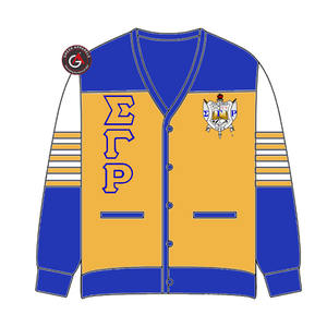 Sigma Gamma Rho Soror Embroidery Women Acrylic Cardigans | SGRho Sorority Embroidered Ladies Custom Style Cardigan <b>Sweater</b> - Product Image 5