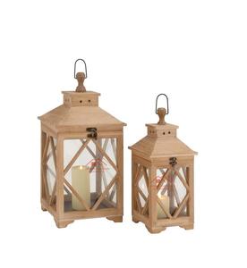 Linterna de madera tallada diseño Venta caliente decorativo hecho a mano Navidad madera candelabros, linternas de la India personalizado - Product Image 2