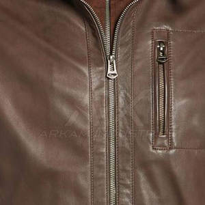 Veste en cuir pour homme, style décontracté, col montant, fermeture éclair, dernière collection hiver, vente en gros directe usine - Product Image 5