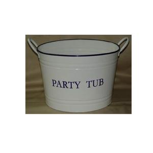 Seau à Champagne en acier inoxydable enduit de poudre bleue seau de fête de mariage cuve à boissons en acier inoxydable martelé - Product Image 6