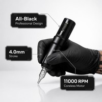 Machine à tatouer rotative sans fil, faible bruit, pistolet professionnel avec aiguilles à cartouche pour studio et salon