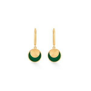 Boucles d'oreilles pendantes en or 18 carats avec perles et diamants, motif étoile et lune en opale, pour soirée - Product Image 3