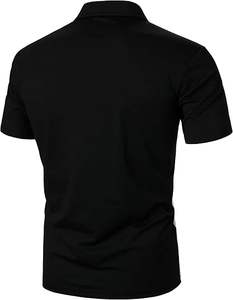 Polo à manches courtes pour hommes Chemises décontractées coupe ajustée Chemises à panneaux en patchwork de couleurs contrastées pour hommes - Product Image 2