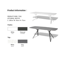 Ensemble de meubles de patio d'extérieur en aluminium résistant aux intempéries Artie, table de jardin, salle à manger avec chaise, ensemble de salle à manger d'extérieur