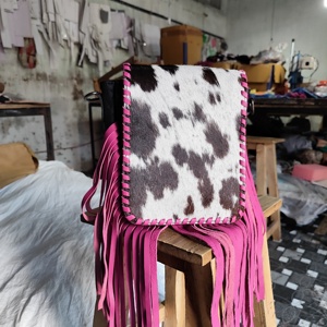 Premium Quality Cowhide Bohemian Style Autumn <b>Crossbody</b> <b>Bag</b> Fringe Western Saddle Blanket Fully Hand Tooling Custom Custom - Product Image 3