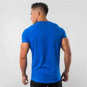 Camiseta Deportiva para Hombre, Estilo Atlético, Lavada, de Poliéster, para Fisicoculturismo, Gimnasio, Fitness, Secado Rápido, Transpirable, Manga Corta - Product Image 3