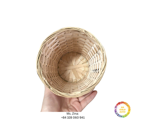 Cesta de té de bambú redonda hecha a mano de primera calidad con contenedor de almacenamiento tejido con tapa para té, café, especias, alimentos secos - Product Image 5