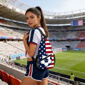 Sac à dos de football personnalisable à motif géométrique, sac de voyage léger, sac bandoulière, sac à main, sac fourre-tout - Product Image 1