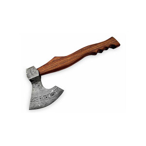Wholesale Customized OEM ODM Cutlery Factory New Arrival Lightweight Damascus <b>Axes</b> Wood Handle Damascus Steel <b>Axe</b> for Camping - Product Image 1