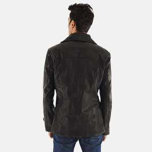 Diseño superior 100% Chaqueta de invierno de cuero de alta calidad para hombre Manga completa personalizable con cuello levantado Precio razonable - Product Image 3