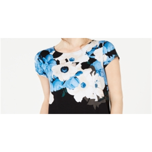 เสื้อยืดผู้หญิงพิมพ์ลายขอบโค้งของอัลฟานีสีน้ำเงิน มีจำหน่ายในขนาด Petite และขนาดกลาง - Product Image 2