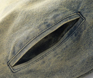 Veste en jean High Street Designer avec fermeture éclair et double couche jeans pour homme - Product Image 4