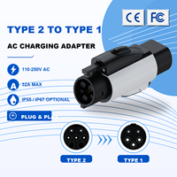 Adaptateur de charge AC-OZM2 Type 2-Type 1 NOUVEAU Adaptateur de charge AC 32A Connecteur de charge EV Vente directe d'usine Adaptateur de chargeur de voiture