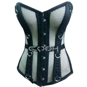 Corset de mariée blanc en dentelle et maille de coton avec baleines en acier |   Achetez maintenant - Product Image 3