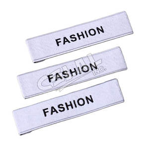Pakistan Factory Direct Custom Logo Satin Woven Brass <b>Labels</b> High Quality Embroidery for Clothing and Bags - Product Image 2