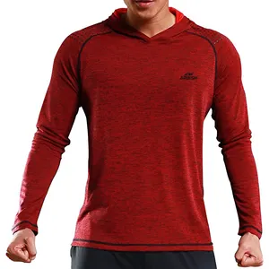 Erkekler için sıcak satış spor Hoodie melanj kumaş koşu Fitness eğitim elbiseleri moda tasarım Slim Fit OEM hizmetleri Sialkot