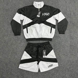 Ensemble de survêtement pour homme de haute qualité, coupe décontractée, uni, coupe-vent, respirant, en polyester, avec capuche, pour l'hiver - Product Image 6