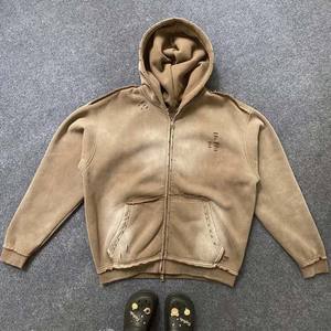 Fabricant de sweat à capuche de haute qualité personnalisé violet dégradé épaules tombantes sweats à capuche surdimensionnés en détresse délavés à l'acide sweat à capuche - Product Image 6