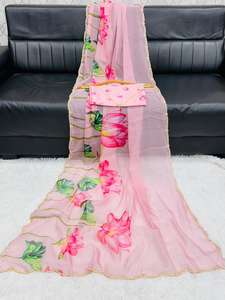 Dupatta Banarasi de Rayón para Mujer, Estilo Étnico Indio, Atuendo de Verano para Fiesta, Estilo Pakistaní, Conjunto de Sari, Estampado en Relieve, Secado Rápido, Ajuste Holgado, Vintage - Product Image 6